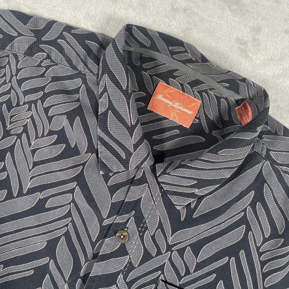 Tommy Bahama Palm Flora Camp Shirt Men's Large Button Up Short Sleeve‎ Silk